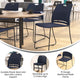 Navy |#| Commercial Grade 660 LB. Capacity Plastic Stack Chair with Steel Sled Base-Navy