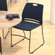Navy |#| Commercial Grade 660 LB. Capacity Plastic Stack Chair with Steel Sled Base-Navy