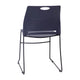 Navy |#| Commercial Grade 660 LB. Capacity Plastic Stack Chair with Steel Sled Base-Navy
