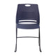 Navy |#| Commercial Grade 660 LB. Capacity Plastic Stack Chair with Steel Sled Base-Navy