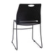Black |#| Commercial Grade 660 LB. Capacity Plastic Stack Chair with Steel Sled Base-Black