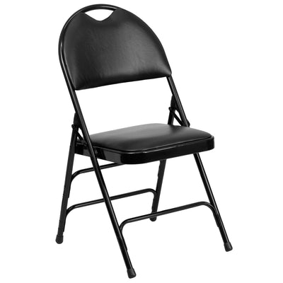 HERCULES Series Extra Large Ultra-Premium Triple Braced Metal Folding Chair with Easy-Carry Handle - View 1