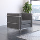 Gray |#| Contemporary Gray LeatherSoft Chair with Double Bar Encasing Frame