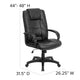 Black LeatherSoft |#| High Back Black LeatherSoft Multi-Line Stitch Upholstered Swivel Office Chair