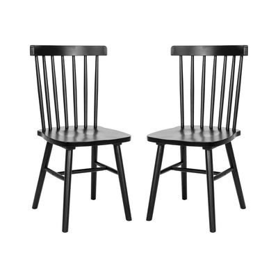 Ingrid Set of 2 Commercial Grade Windsor Dining Chairs, Solid Wood Armless Spindle Back Restaurant Dining Chairs