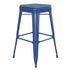 Kai Commercial Grade 30" High Backless Metal Indoor-Outdoor Bar Height Stool with Poly Resin Wood Seat