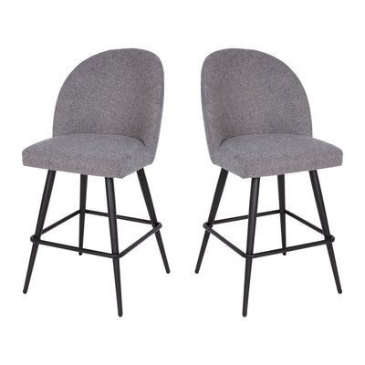 Lyla Set of 2 Commercial Modern Armless Counter Stools with Contoured Backrests, Steel Frames and Footrests-Set of 2 - View 1