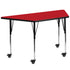 Mobile 22.5''W x 45''L Trapezoid HP Laminate Activity Table - Standard Height Adjustable Legs