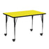 Mobile 24''W x 48''L Rectangular HP Laminate Activity Table - Standard Height Adjustable Legs