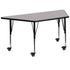 Mobile 29''W x 57''L Trapezoid HP Laminate Activity Table - Height Adjustable Short Legs