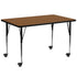 Mobile 30''W x 72''L Rectangular HP Laminate Activity Table - Standard Height Adjustable Legs