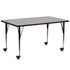 Mobile 30''W x 72''L Rectangular HP Laminate Activity Table - Standard Height Adjustable Legs