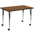 Mobile 36''W x 72''L Rectangular HP Laminate Activity Table - Standard Height Adjustable Legs