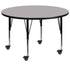 Mobile 42'' Round Thermal Laminate Activity Table - Height Adjustable Short Legs