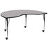 Mobile 48''W x 72''L Kidney Thermal Laminate Activity Table - Standard Height Adjustable Legs