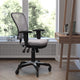 Gray/Black Frame |#| Mid-Back Ergonomic Multifunction Mesh Chair with Polyurethane Wheels-Gray