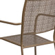 Gold |#| Gold Indoor-Outdoor Steel Patio Arm Chair with Square Back - Bistro Chair