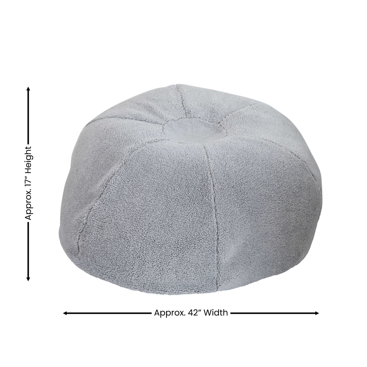 Gray Sherpa |#| Large Faux Sherpa Refillable Bean Bag Chair for Kids and Teens - Gray