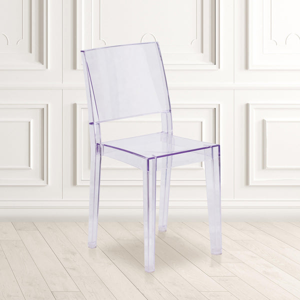 Transparent Stacking Side Chair - Armless Side Chair - Resin Stack Chair