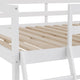 White,Twin |#| Twin Size Traditional Wood Slat Loft Bed with Integrated Desk & Ladder-White