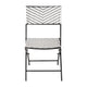 Black & White |#| 2PC Black and White Indoor/Outdoor PE Rattan Folding Bistro Chairs