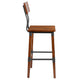 Antique Walnut |#| Commercial Grade Rustic Walnut Industrial Style Wood Dining Barstool