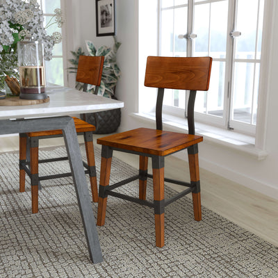 Rustic Antique Industrial Wood Dining Chair