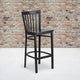 Walnut Wood Seat/Black Metal Frame |#| Black School House Back Metal Restaurant Barstool - Walnut Wood Seat
