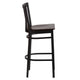 Walnut Wood Seat/Black Metal Frame |#| Black School House Back Metal Restaurant Barstool - Walnut Wood Seat