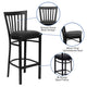 Black Vinyl Seat/Black Metal Frame |#| Black School House Back Metal Restaurant Barstool - Black Vinyl Seat