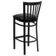 Black Vinyl Seat/Black Metal Frame |#| Black School House Back Metal Restaurant Barstool - Black Vinyl Seat