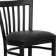 Black Vinyl Seat/Black Metal Frame |#| Black School House Back Metal Restaurant Barstool - Black Vinyl Seat