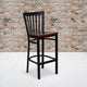 Cherry Wood Seat/Black Metal Frame |#| Black School House Back Metal Restaurant Barstool - Cherry Wood Seat