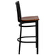 Cherry Wood Seat/Black Metal Frame |#| Black School House Back Metal Restaurant Barstool - Cherry Wood Seat