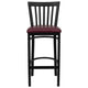 Burgundy Vinyl Seat/Black Metal Frame |#| Black School House Back Metal Restaurant Barstool - Burgundy Vinyl Seat