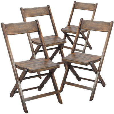 Slatted Wood Folding Special Event Chair, Set of 4 - View 1