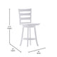 White Wash |#| Commercial Antique White Wash Wood Ladderback Swivel Counter Stool with Footrest