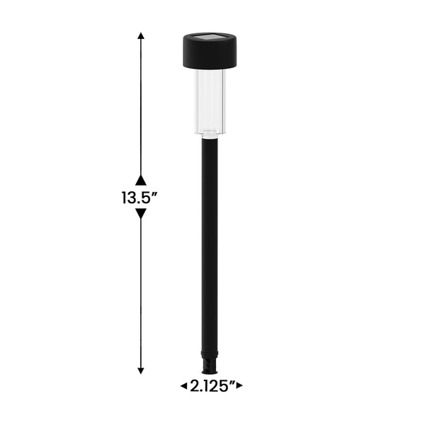 Black |#| All-Weather Solar Powered Black LED Landscaping Lights - Set of 12