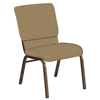 18.5''W Church Chair in Martini Fabric - Gold Vein Frame