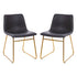 18 Inch Commercial Grade Dining Table Height Chair, Mid-Back Sled Base Dining Chair in LeatherSoft Upholstery, Set of 2