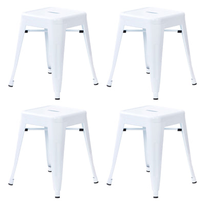 18 Inch Table Height Indoor Stackable Metal Dining Stool - Set of 4 - View 1