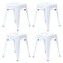White |#| 18 Inch Table Height Indoor Stackable Metal Dining Stool in White-Set of 4