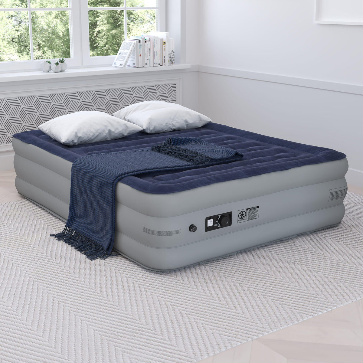 Queen |#| 18inch Queen Air Mattress - ETL Certified Internal Electric Pump and Carrying Case