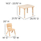 Natural |#| 21.875inchW x 26.625inchL Rectangle Natural Plastic Activity Table Set with 4 Chairs