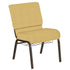 21''W Church Chair in Canterbury Fabric with Book Rack - Gold Vein Frame
