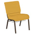 21''W Church Chair in Canterbury Fabric with Book Rack - Gold Vein Frame