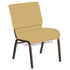 21''W Church Chair in Venus Fabric with Book Rack - Gold Vein Frame