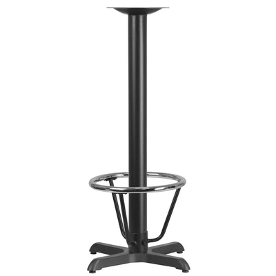 22'' x 22'' Restaurant Table X-Base with 3'' Dia. Bar Height Column and Foot Ring