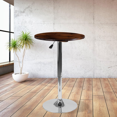 23.5'' Round Adjustable Height Wood Table (Adjustable Range 26.25'' - 35.5'')