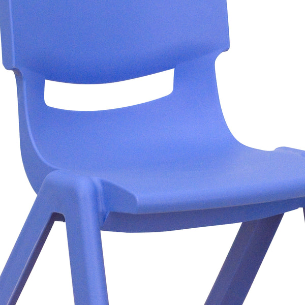 Blue |#| 23.625inchW x 47.25inchL Rectangular Blue Plastic Activity Table Set with 6 Chairs